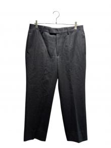 HERMES（エルメス）の古着「レザーパッチウールトラウザー」｜チャコールグレー