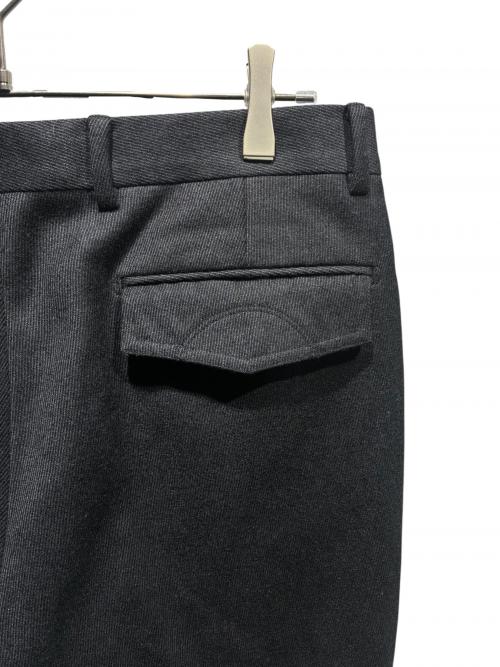 HERMES（エルメス）HERMES (エルメス) レザーパッチウールトラウザー チャコールグレー サイズ:44の古着・服飾アイテム