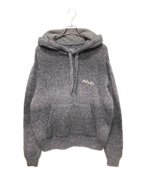 AMIRI（アミリ）AMIRI (アミリ) Space Dye Knit Hoodie グレー サイズ:Lの古着・服飾アイテム