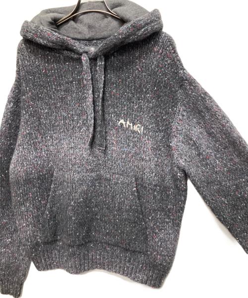 AMIRI（アミリ）AMIRI (アミリ) Space Dye Knit Hoodie グレー サイズ:Lの古着・服飾アイテム