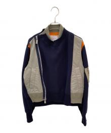 sacai（サカイ）の古着「Sponge Sweat Blouson」｜ネイビー