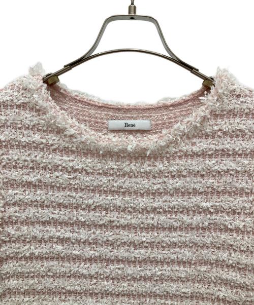 Rene（ルネ）Rene (ルネ) ツイードノースリーブワンピース ピンク サイズ:SIZE 36の古着・服飾アイテム