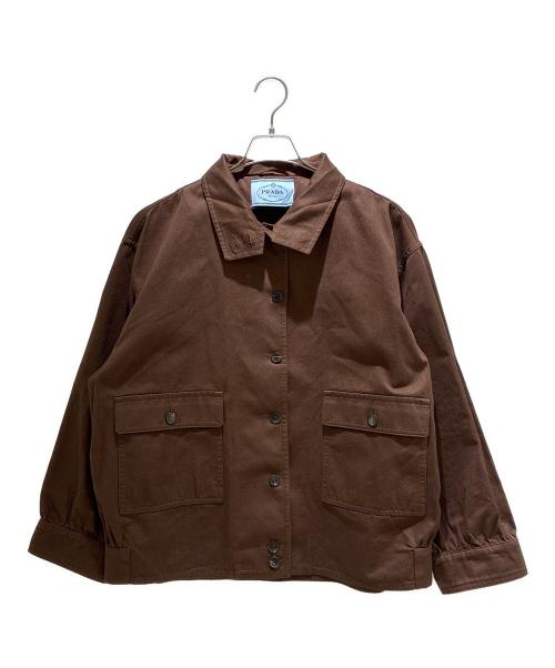 PRADA（プラダ）PRADA (プラダ) オールドギャバジンコットン シャツジャケット P8011 ココアブラウン サイズ:38の古着・服飾アイテム