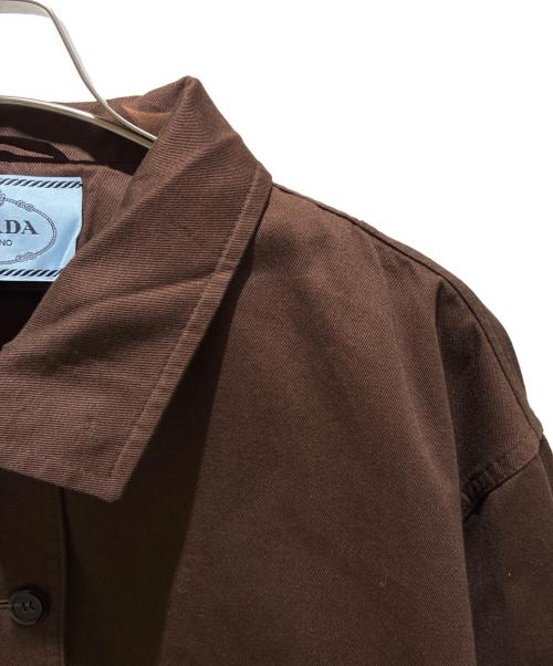 PRADA（プラダ）PRADA (プラダ) オールドギャバジンコットン シャツジャケット P8011 ココアブラウン サイズ:38の古着・服飾アイテム