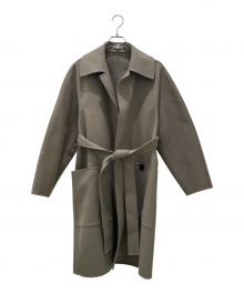 BLAMINK（ブラミンク）の古着「ウールダブルフェイスステンカラーコート」｜オリーブ