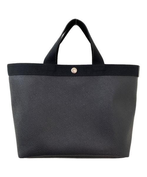 Herve Chapelier（エルベシャプリエ）Herve Chapelier (エルベシャプリエ) レザートートバッグ ブラックの古着・服飾アイテム
