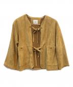 IENA LA BOUCLEイエナ ラ ブークル）の古着「レザーストリングブルゾン　25011914101010」｜キャメル