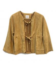 IENA LA BOUCLE（イエナ ラ ブークル）の古着「レザーストリングブルゾン　25011914101010」｜キャメル