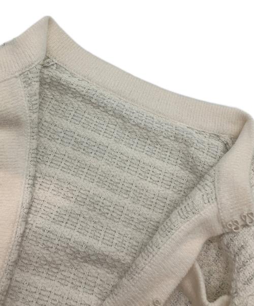 Loulou Willoughby（ルルウィルビー）Loulou Willoughby (ルルウィルビー) ツィードニットジャケット ホワイト サイズ:SIZE2の古着・服飾アイテム