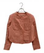 Loulou Willoughbyルルウィルビー）の古着「ファンシーツイードクルージャケット」｜ピンク