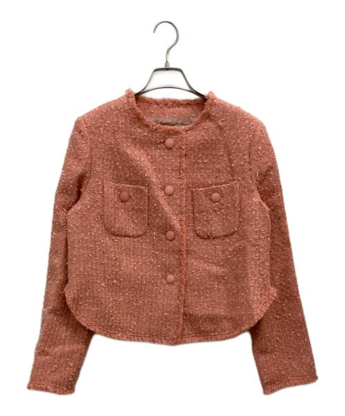 Loulou Willoughby（ルルウィルビー）Loulou Willoughby (ルルウィルビー) ファンシーツイードクルージャケット ピンク サイズ:SIZE 2の古着・服飾アイテム