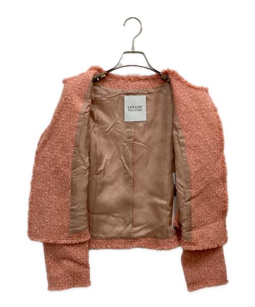 Loulou Willoughby（ルルウィルビー）Loulou Willoughby (ルルウィルビー) ファンシーツイードクルージャケット ピンク サイズ:SIZE 2の古着・服飾アイテム