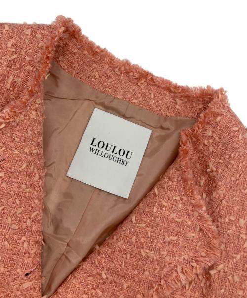 Loulou Willoughby（ルルウィルビー）Loulou Willoughby (ルルウィルビー) ファンシーツイードクルージャケット ピンク サイズ:SIZE 2の古着・服飾アイテム