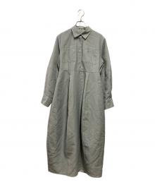 CLANE（クラネ）の古着「FLUFFY SHEER SHAPE ONEPIECE」｜モスグリーン