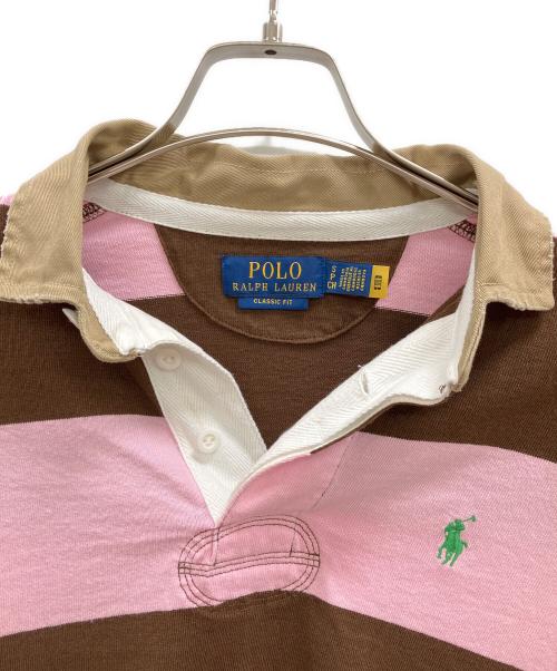 POLO RALPH LAUREN（ポロ・ラルフローレン）POLO RALPH LAUREN (ポロ・ラルフローレン) Snidel (スナイデル) ラガーシャツ ブラウン×ピンク サイズ:Sの古着・服飾アイテム
