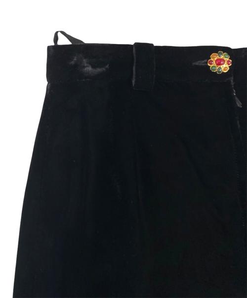 CHANEL（シャネル）CHANEL (シャネル) ベルベットスカート ブラック サイズ:34の古着・服飾アイテム