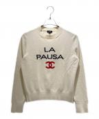 CHANELシャネル）の古着「LA PAUSA/ラ パウザ カシミヤクルーネックニット」｜アイボリー