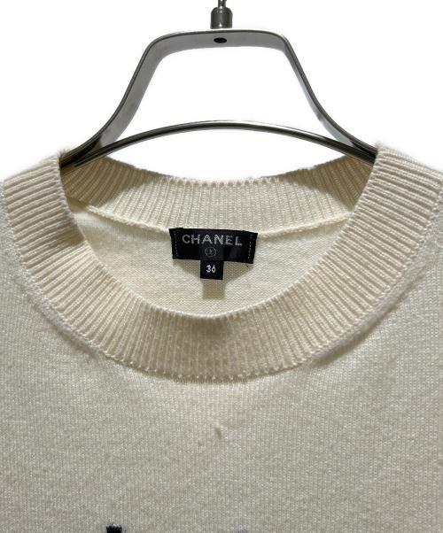 CHANEL（シャネル）CHANEL (シャネル) LA PAUSA/ラ パウザ カシミヤクルーネックニット アイボリー サイズ:36の古着・服飾アイテム