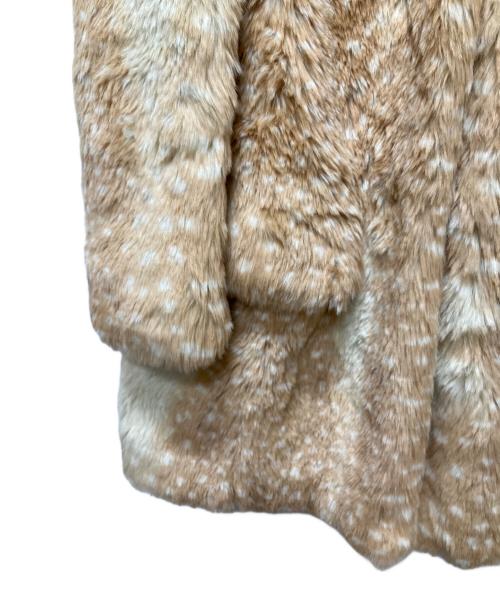 MIU MIU（ミュウミュウ）MIU MIU (ミュウミュウ) フェイクファーコート/バンビ柄コート/アニマル柄 ブラウン サイズ:36の古着・服飾アイテム