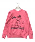 WAREHOUSE×Vintage PEANUTSウエアハウス×ヴィンテージピーナッツ）の古着「ラグランスウェット」｜ピンク