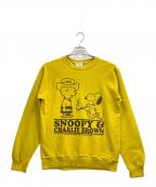 BACKDROP×Vintage PEANUTSバックドロップ×ヴィンテージピーナッツ）の古着「ラグランスウェット」｜イエロー