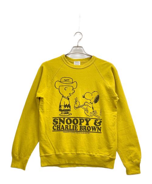 BACKDROP（バックドロップ）BACKDROP (バックドロップ) Vintage PEANUTS (ヴィンテージピーナッツ) ラグランスウェット イエロー サイズ:Mの古着・服飾アイテム