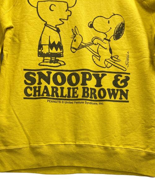BACKDROP（バックドロップ）BACKDROP (バックドロップ) Vintage PEANUTS (ヴィンテージピーナッツ) ラグランスウェット イエロー サイズ:Mの古着・服飾アイテム