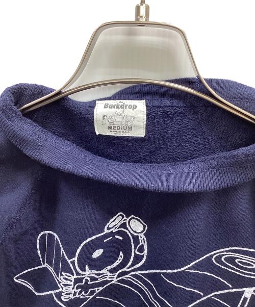 BACKDROP（バックドロップ）BACKDROP (バックドロップ) Vintage PEANUTS (ヴィンテージピーナッツ) ラグランスウェット ネイビー サイズ:Mの古着・服飾アイテム