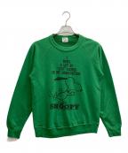 BACKDROP×Vintage PEANUTSバックドロップ×ヴィンテージピーナッツ）の古着「ラグランスウェット」｜グリーン