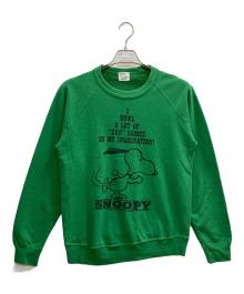 BACKDROP×Vintage PEANUTS（バックドロップ×ヴィンテージピーナッツ）の古着「ラグランスウェット」｜グリーン