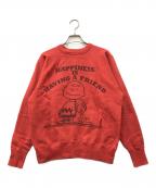 WAREHOUSE×Vintage PEANUTSウエアハウス×ヴィンテージピーナッツ）の古着「ラグランスウェット」｜レッド