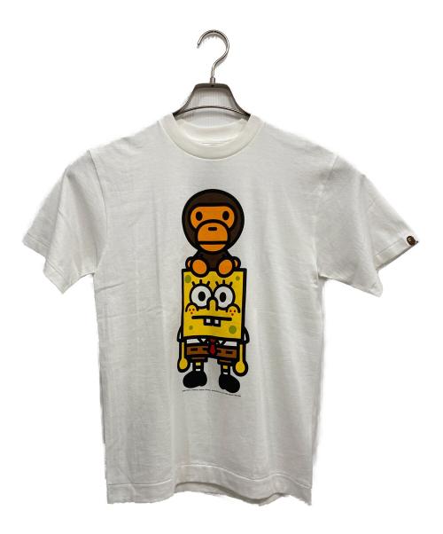 A BATHING APE（アベイシングエイプ）A BATHING APE (アベイシングエイプ) スポンジボブ (LEGO) スポンジボブ プリントTシャツ ホワイト サイズ:Sの古着・服飾アイテム