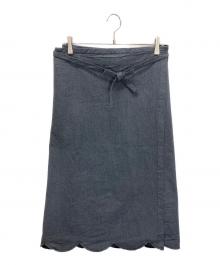 ROBE DE CHAMBRE COMME DES GARCONS（ローブドシャンブル コムデギャルソン）の古着「RI SO13　スカラップヘムラップスカート」｜グレー