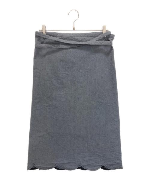 ROBE DE CHAMBRE COMME DES GARCONS（ローブドシャンブル コムデギャルソン）ROBE DE CHAMBRE COMME DES GARCONS (ローブドシャンブル コムデギャルソン) RI SO13　スカラップヘムラップスカート グレー サイズ:印字消えの古着・服飾アイテム