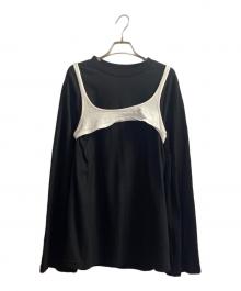 MM6 Maison Margiela（エムエムシックスメゾンマルジェラ）の古着「ビスチェレイヤードカットソー」｜ブラック