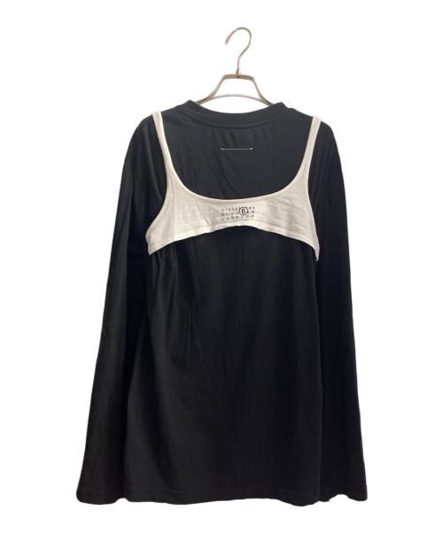 MM6 Maison Margiela（エムエムシックスメゾンマルジェラ）MM6 Maison Margiela (エムエムシックスメゾンマルジェラ) ビスチェレイヤードカットソー ブラック サイズ:Sの古着・服飾アイテム