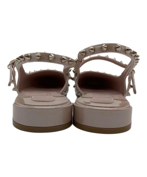 Christian Louboutin（クリスチャン・ルブタン）Christian Louboutin (クリスチャン・ルブタン) スタッズフラットシューズ ピンク サイズ:38の古着・服飾アイテム