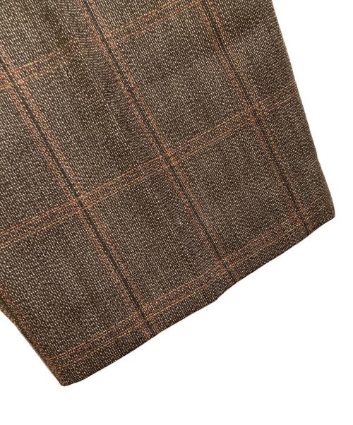 AURALEE（オーラリー）AURALEE (オーラリー) BLUEFACED WOOL CHECK WIDE SLACKS ブラウン サイズ:3の古着・服飾アイテム