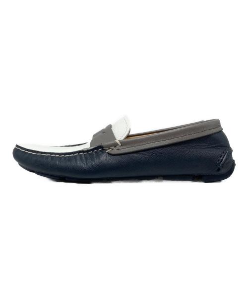 GIORGIO ARMANI（ジョルジョアルマーニ）GIORGIO ARMANI (ジョルジョアルマーニ) ドライビングシューズ/X2B004 ホワイト×ネイビー サイズ:6の古着・服飾アイテム