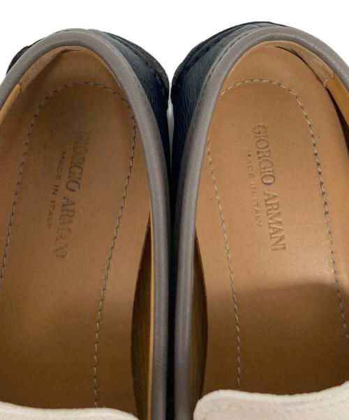 GIORGIO ARMANI（ジョルジョアルマーニ）GIORGIO ARMANI (ジョルジョアルマーニ) ドライビングシューズ/X2B004 ホワイト×ネイビー サイズ:6の古着・服飾アイテム