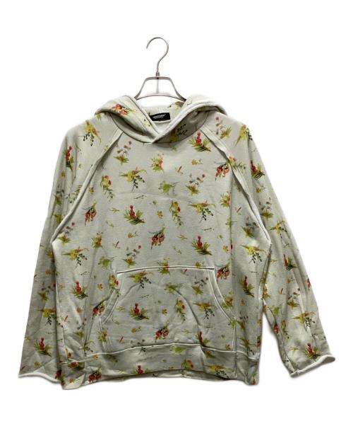 UNDERCOVER（アンダーカバー）UNDERCOVER (アンダーカバー) 総柄T/Cパイル裏毛タチキリカサネハギフーディー CREAM BASE サイズ:4の古着・服飾アイテム