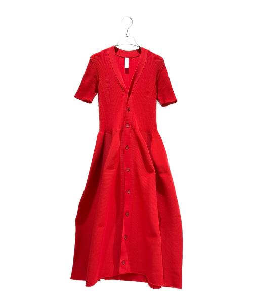 CFCL（シーエフシーエル）CFCL (シーエフシーエル) POTTERY SHORT SLEEVE CARDIGAN DRESS/ポッタリー ショートスリーブ カーディガン ドレス レッド サイズ:1の古着・服飾アイテム