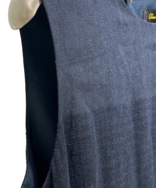 DRAWER（ドゥロワー）DRAWER (ドゥロワー) Sheer Striped A-Line One Piece /シアーストライプAラインワンピース/6526-234-1383 ネイビー サイズ:FREEの古着・服飾アイテム