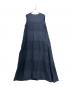 DRAWER（ドゥロワー）の古着「Sheer Striped A-Line One Piece /シアーストライプAラインワンピース/6526-234-1383」｜ネイビー