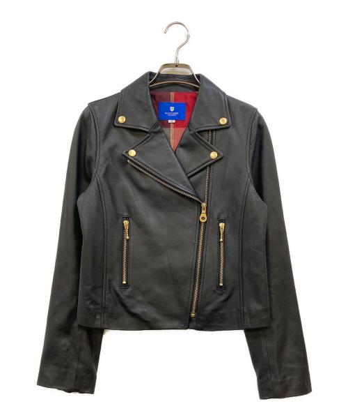 BLUE LABEL CRESTBRIDGE（ブルーレーベルクレストブリッジ）BLUE LABEL CRESTBRIDGE (ブルーレーベルクレストブリッジ) ダブルライダース レザージャケット ブラック サイズ:38の古着・服飾アイテム