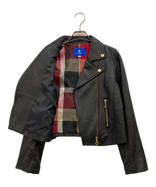 BLUE LABEL CRESTBRIDGE（ブルーレーベルクレストブリッジ）BLUE LABEL CRESTBRIDGE (ブルーレーベルクレストブリッジ) ダブルライダース レザージャケット ブラック サイズ:38の古着・服飾アイテム