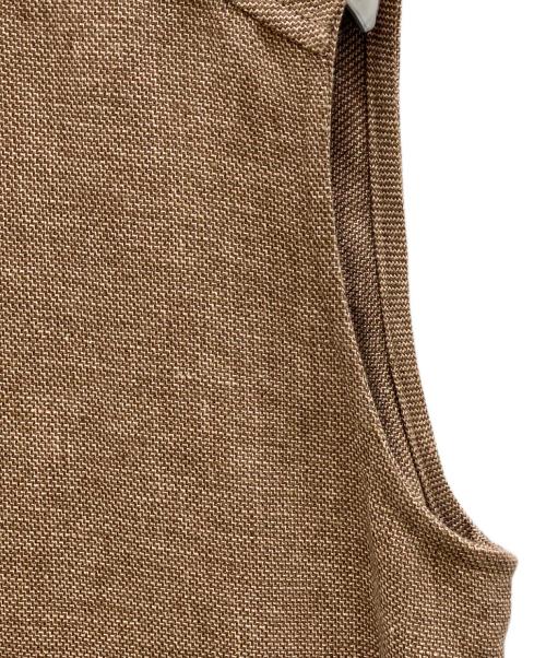 POSTELEGANT（ポステレガント）POSTELEGANT (ポステレガント) LINEN NO SLEEVE DRESS ブラウン サイズ:Sの古着・服飾アイテム