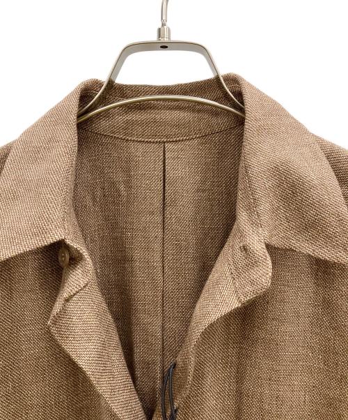 POSTELEGANT（ポステレガント）POSTELEGANT (ポステレガント) LINEN NO SLEEVE DRESS ブラウン サイズ:Sの古着・服飾アイテム