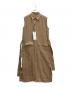 POSTELEGANT（ポステレガント）の古着「LINEN NO SLEEVE DRESS」｜ブラウン