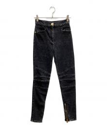 BALMAIN（バルマン）の古着「バイカーデニムパンツ」｜ブラック
